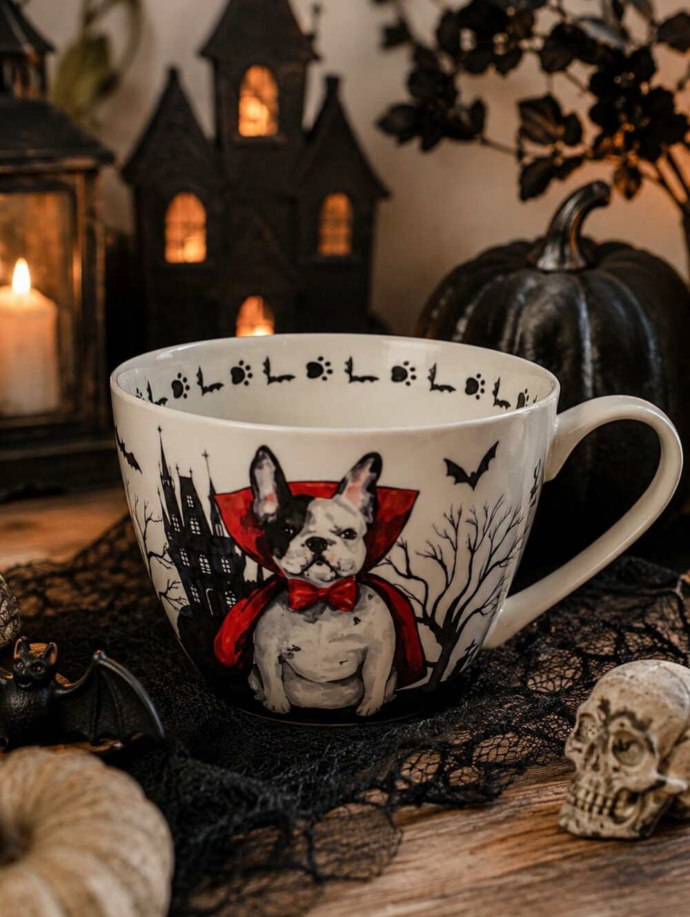 Portobello By Design Count Dogula French Bulldog Halloween Mug